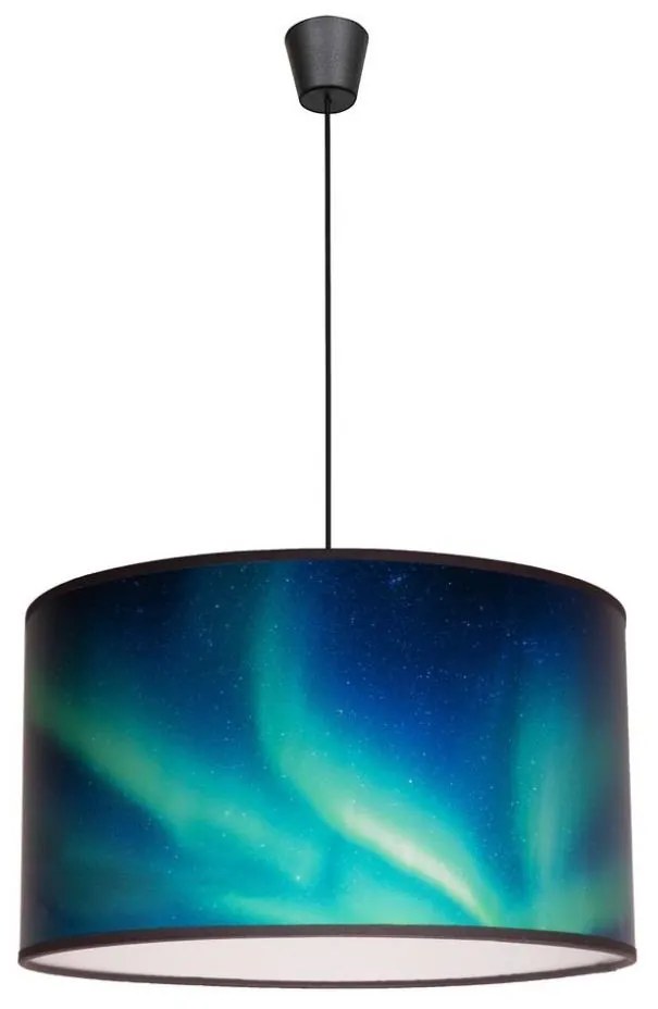 Duolla - Csillár zsinóron PRINT M 1xE27/40W/230V átm. 35 cm türkiz