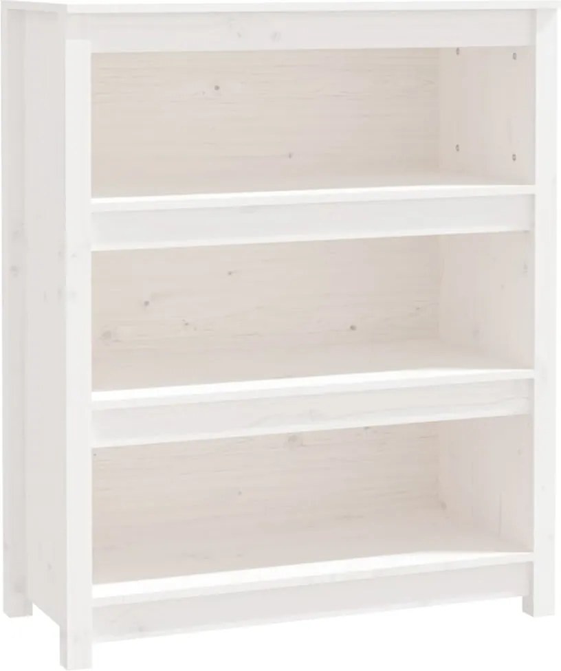 vidaXL fehér tömör fenyőfa könyvszekrény 80x35x97 cm