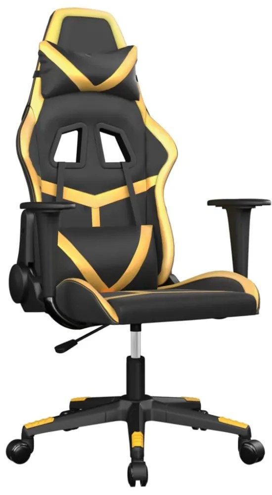 vidaXL fekete és aranyszínű műbőr masszázsjátékszék