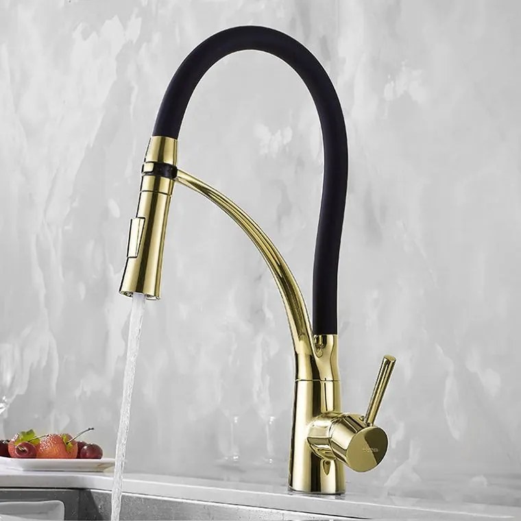 Konyhai csaptelep Rea GASPAR high BLACK / GOLD