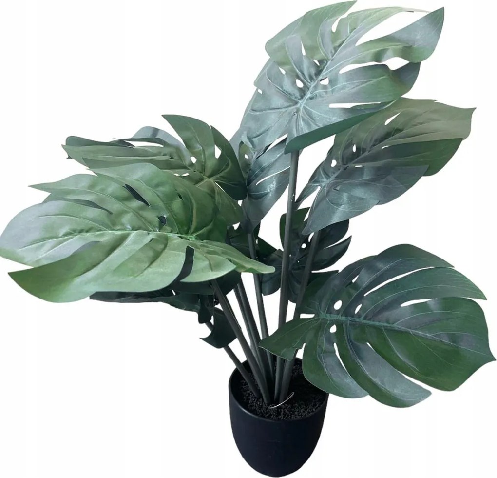Monstera műnövény 50cm műnövény zöld cserépben művirág