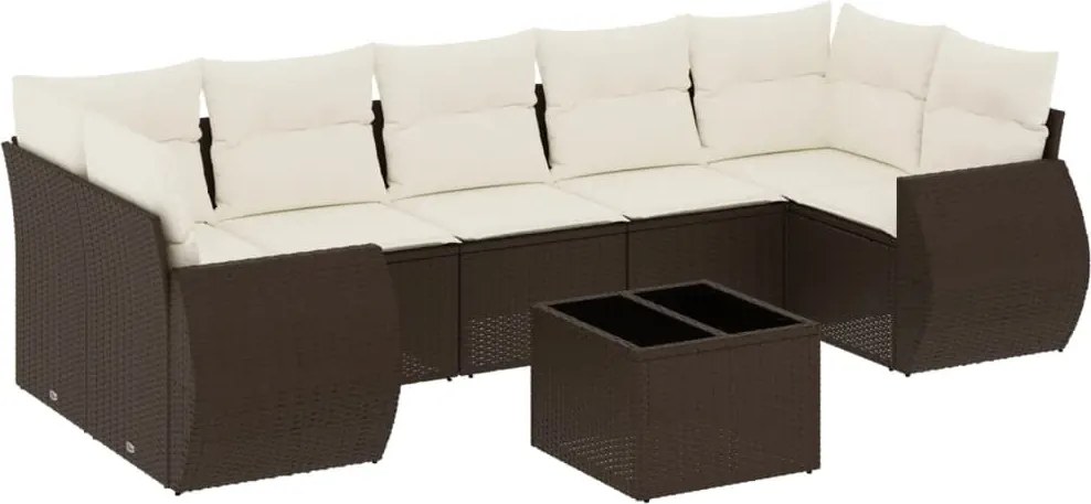 vidaXL 8 részes barna polyrattan kerti ülőgarnitúra párnákkal