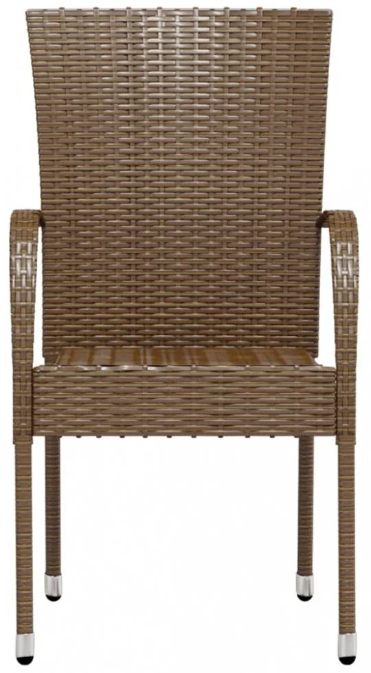 vidaXL 3 részes barna polyrattan kerti étkezőgarnitúra