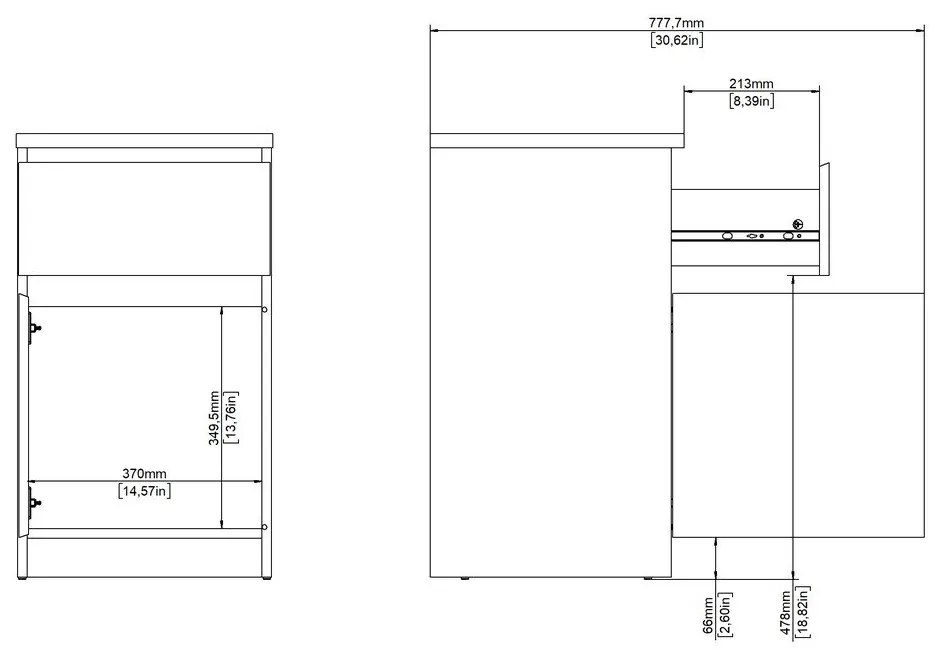 Natúr színű éjjeliszekrény Naia – Tvilum