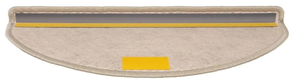 15 db szizál hatású sötét bézsszínű lépcsőszőnyeg 65x21x4 cm