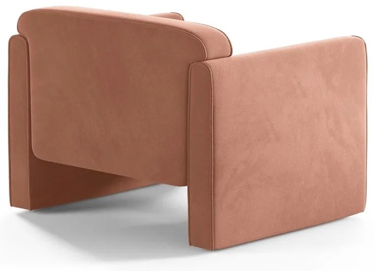 Rózsaszín bársony fotel Abby – Micadoni