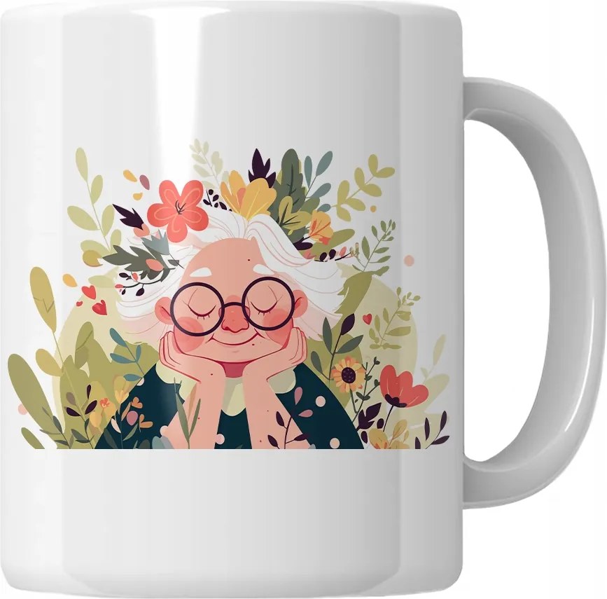 Bögre Nagymama Virágokkal Ajándék Nagymama Napja