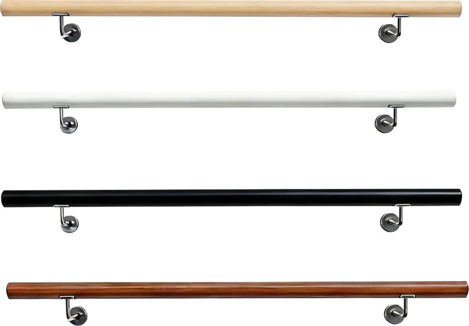 Fogantyú/korlát, tömör fa, barna, 150 cm, MANEL TYP 3
