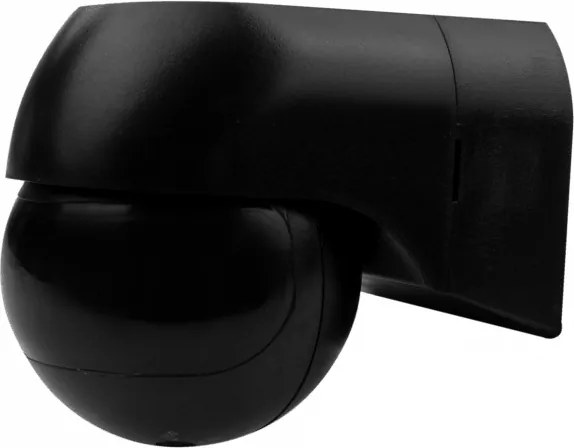 Mozgás- és alkonyérzékelő Pir IP44 Falra szerelhető Fekete 12m 180°