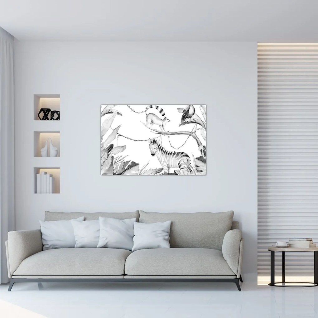 Kép - Akvarell dzsungel (90x60 cm)