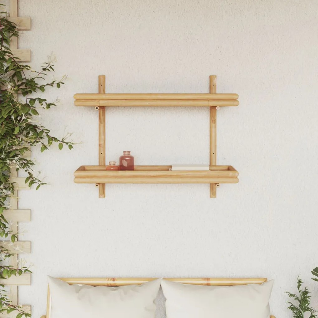 Falifiók polcokkal tárolóval Barna 75 x 26 x 60 cm bambusz
