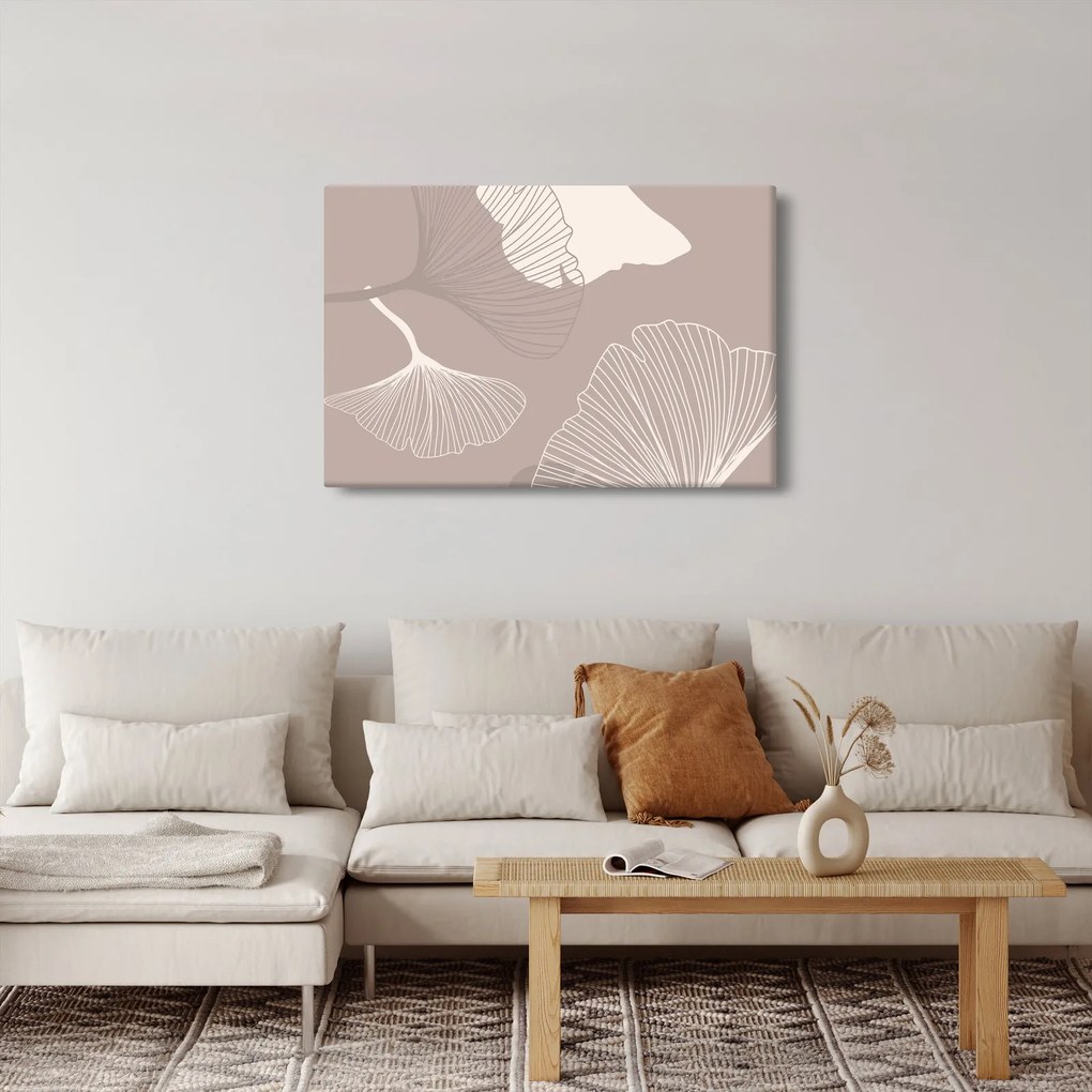 Kép - Bézs színű levelek N⁰1 (90x60 cm)