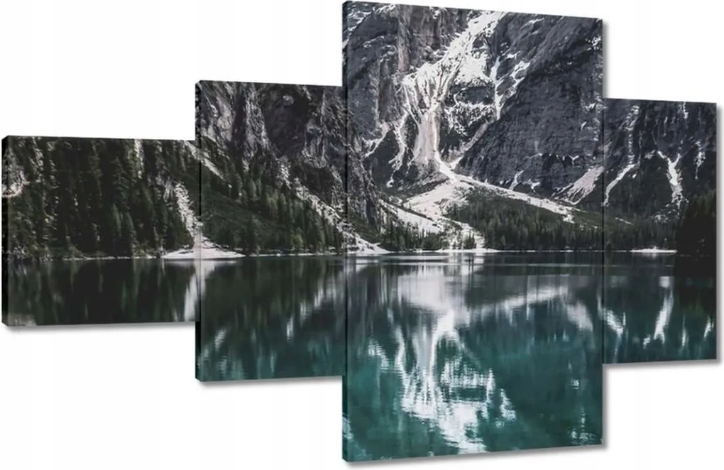 Vászonkép 130x80 Tó az Alpokban Hegyek