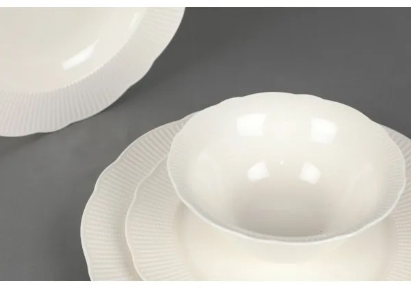 24 db-os étkészlet, fehér porcelán