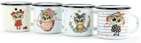Belis Bagoly coffee zománcozott bögre, 7 cm, 0,25 l