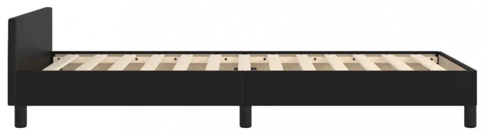 fekete ágykeret fejtámlával matrac nélkül 80 x 200 cm