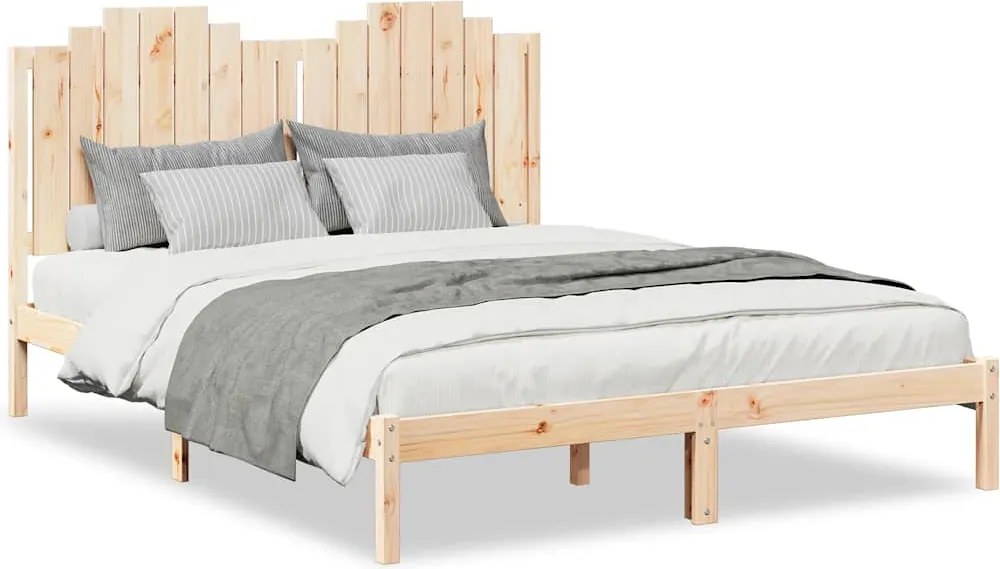 vidaXL tömör fa extra hosszú ágykeret matrac nélkül 140 x 210 cm