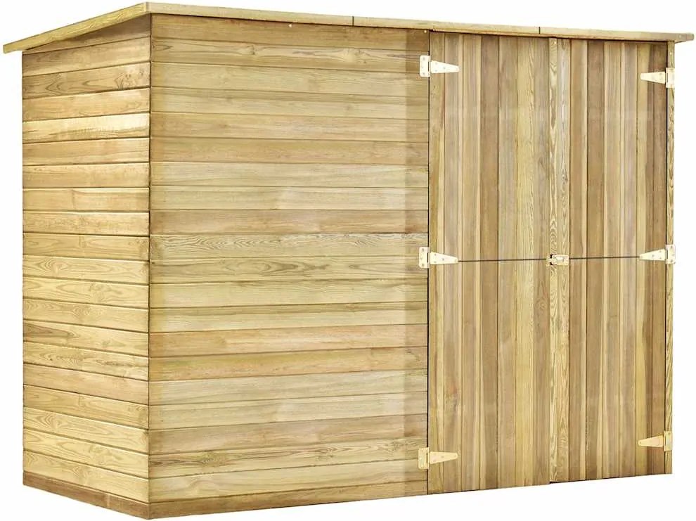 vidaXL impregnált fenyőfa kerti kerékpártároló 232 x 110 x 170 cm