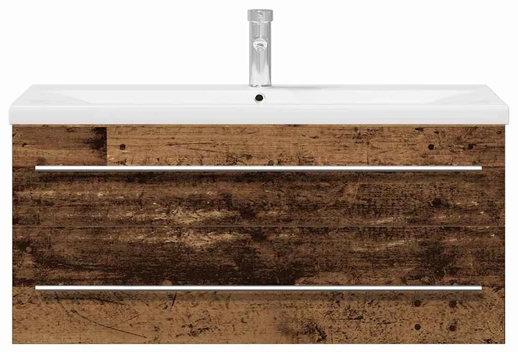 Mosdókagylós szekrény fiókkal 2 pcs Régi fa 100 x 38.5 x 48 cm