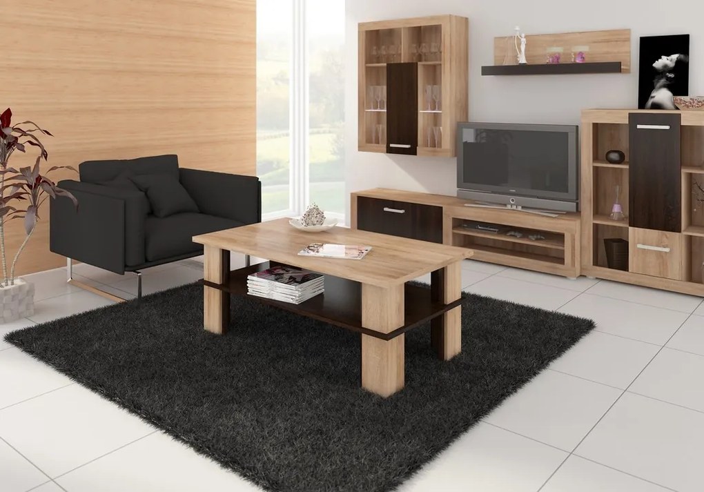 Dohányzóasztal Futura 2 (világos sonoma + sötét). 780007