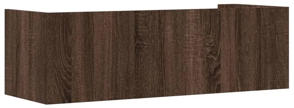 barna tölgy színű szerelt fa fali polc 100 x 35 x 30,5 cm