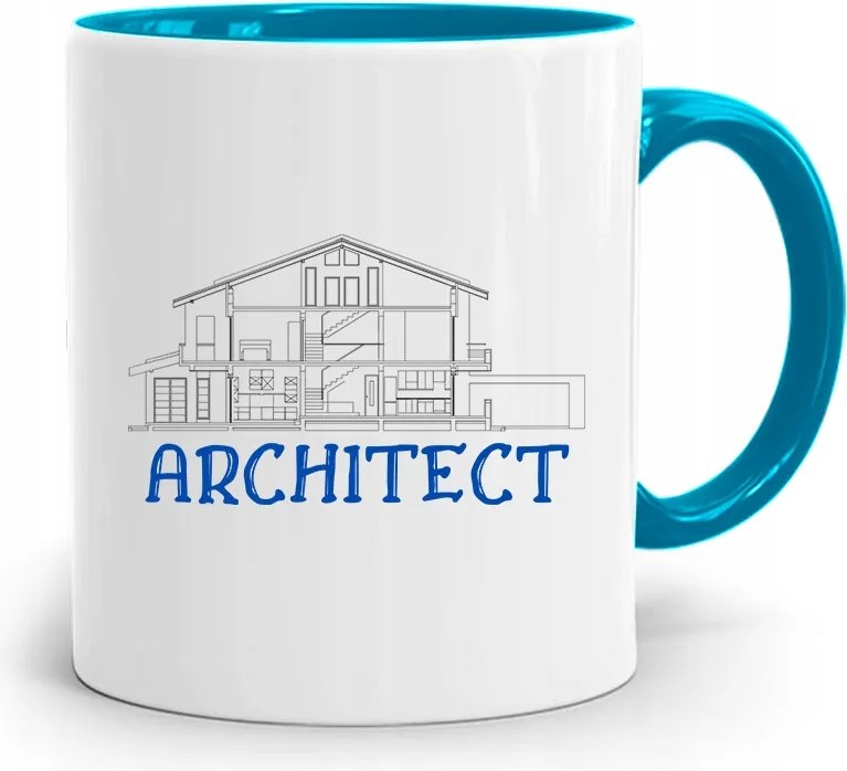 Kék Építész Bögre Architect Ajándék fényképes nyomtatással