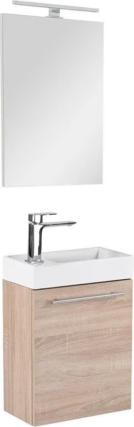 Fantastic fürdőszoba bútor Melanie tükörrel, sonoma tölgy színben