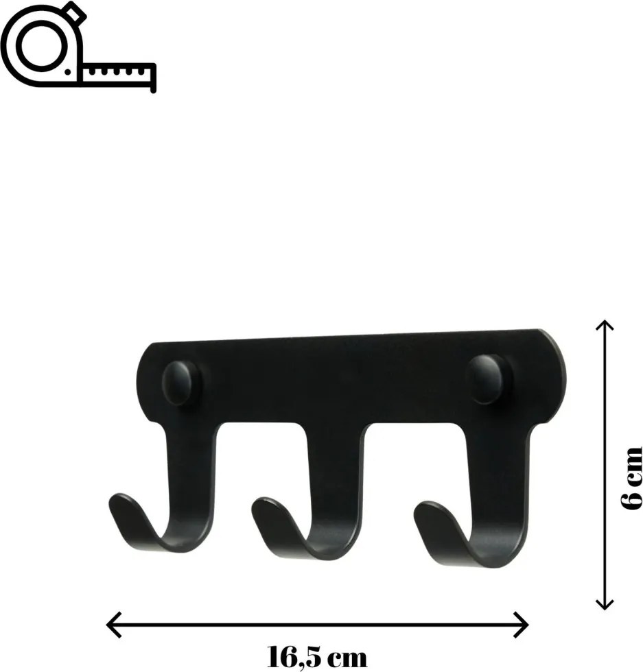 Smart fali fogas, fekete, 16,5 cm