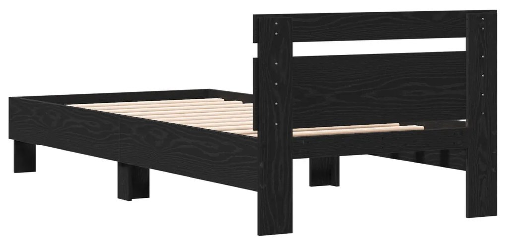 Fekete tölgyfa ágykeret Fekete tölgy Szerelt fa 90 x 200 cm