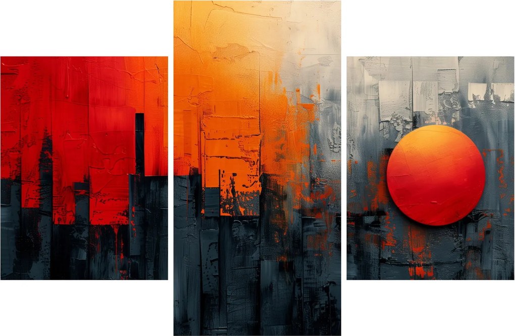 Kép - Absztrakt festmény a városról (90x60 cm)