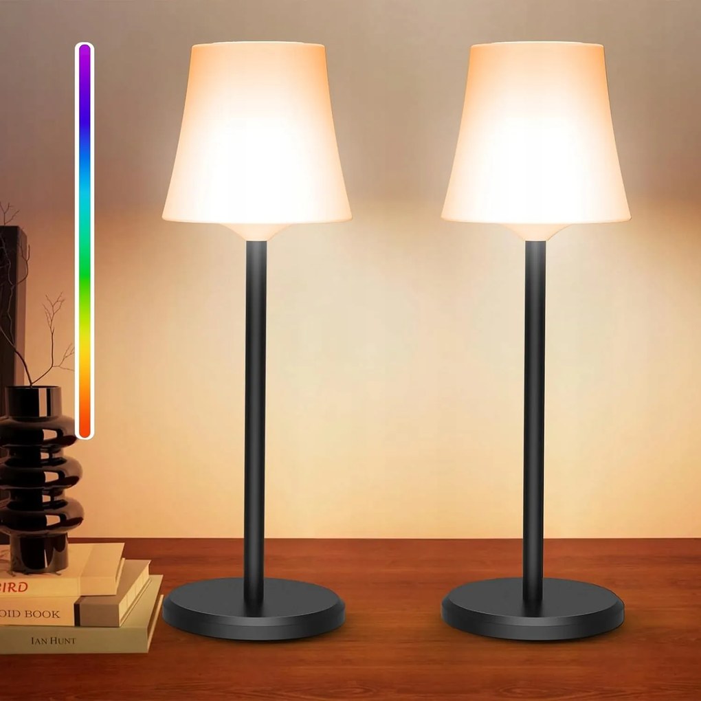 Ainostone 2 db vezeték nélküli Érintőképernyős asztali lámpa Usb-c IP54