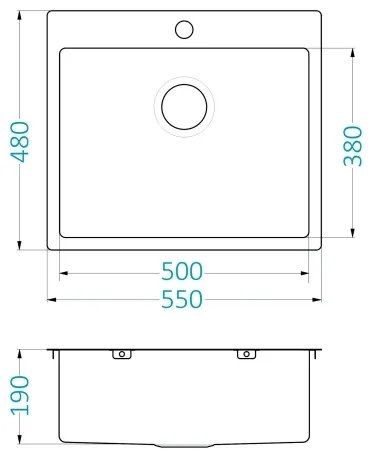 ALVEUS 1124382 - Mosogató QUARTO 55x48 cm szatén