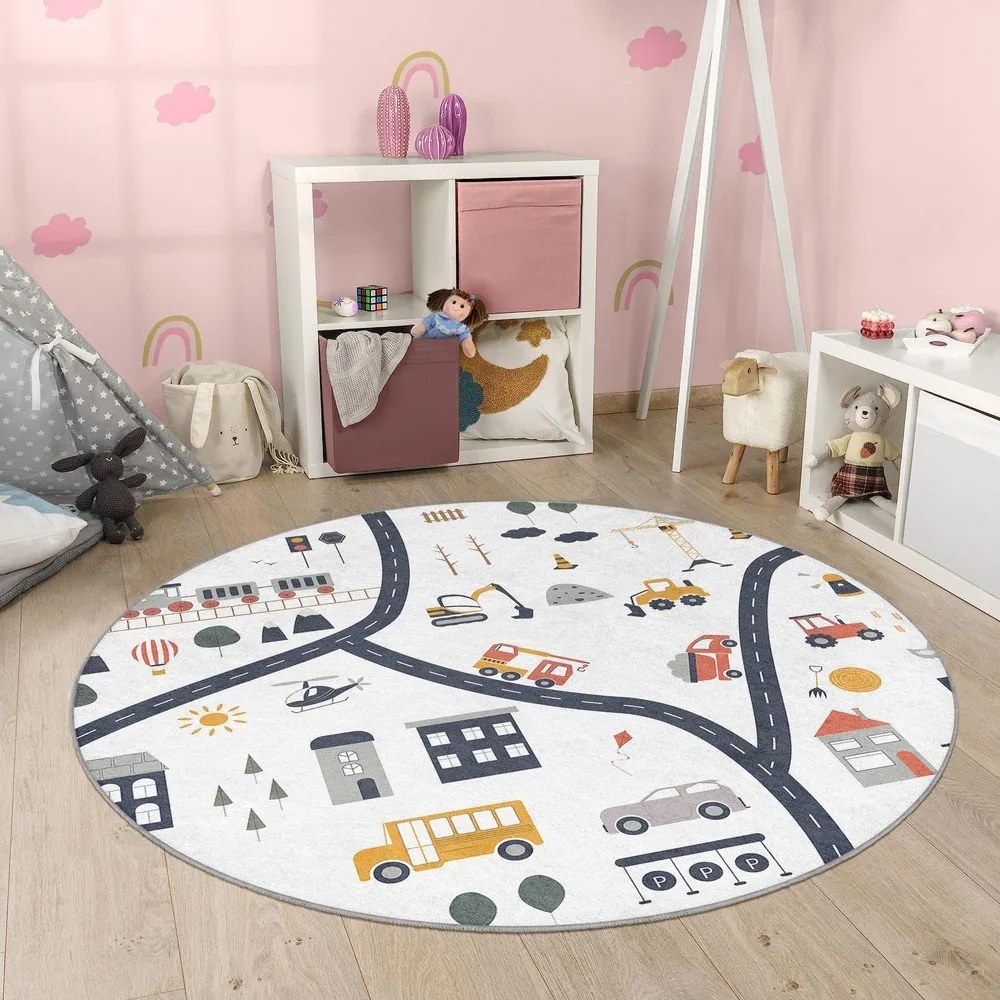 Mosható gyerek játszószőnyeg ø150 cm World Around Me – Mila Home