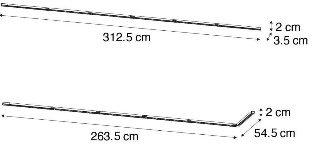 Modern fehér sínrendszer 1 fázisú 300 cm - Iconic