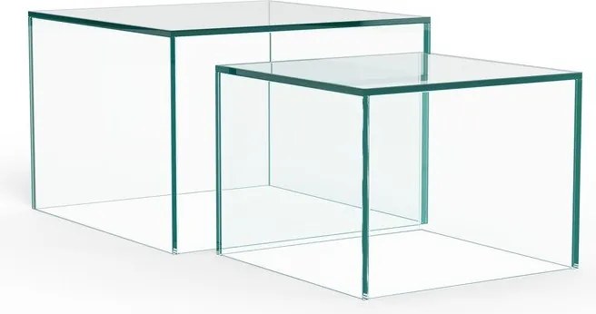 Üveg dohányzóasztal szett 2 db-os 50x50 cm Dice – Actona