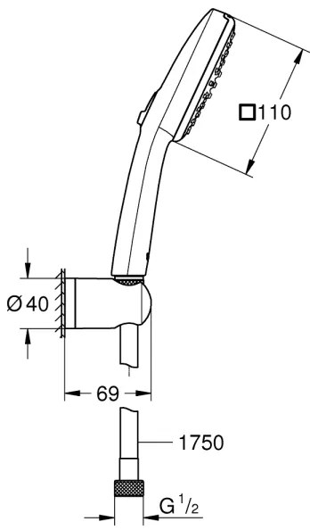 GROHE 26399001 - Zuhanyszett VITALIO COMFORT 110 fényes króm