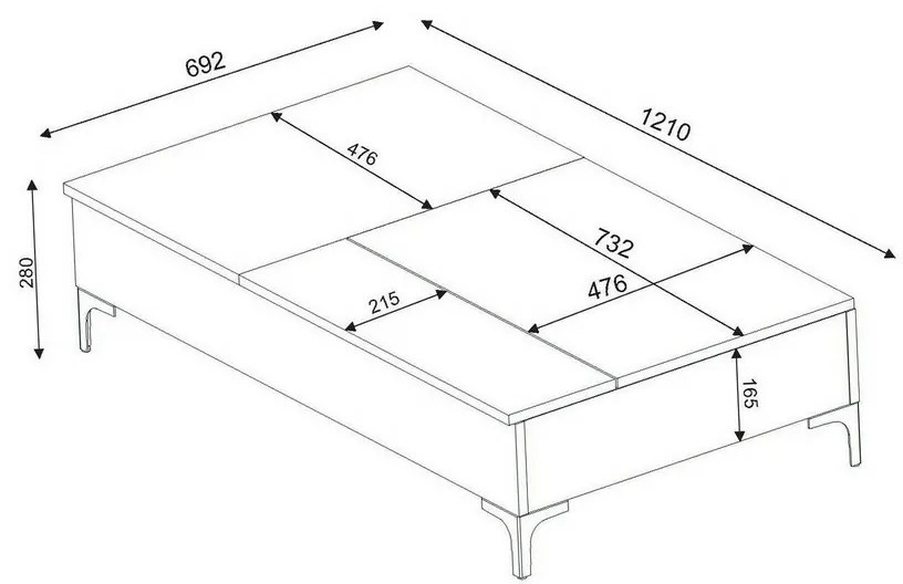 Esinti Walnut dohányzóasztal