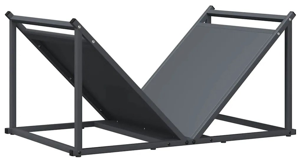 antracitszürke hidegen hengerelt acél tűzifatároló 70x43x34,5cm