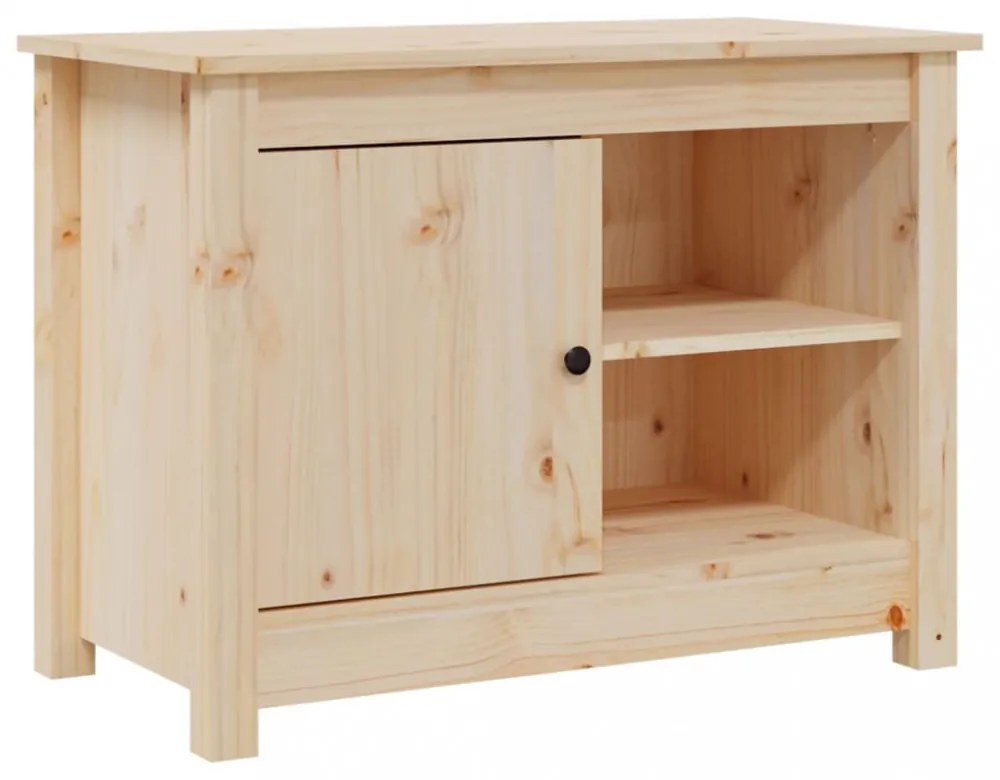 tömör fenyőfa TV-szekrény 70 x 36,5 x 52 cm