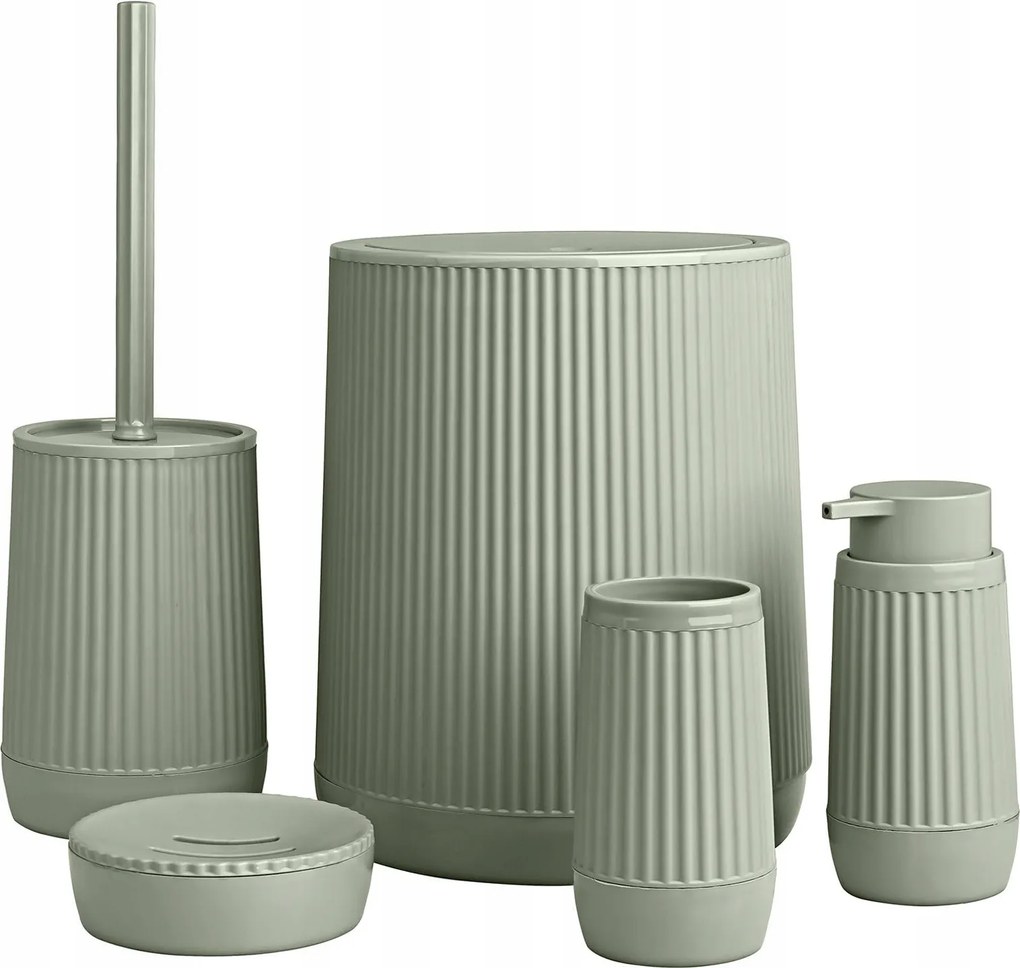 Fürdőszoba Szett 5 db-os Nida Wc szett zöld kosár Wc kefe