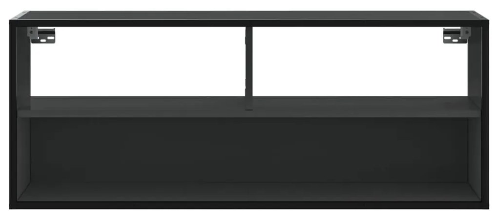 fekete szerelt fa és fém TV-szekrény 100x31x39,5 cm