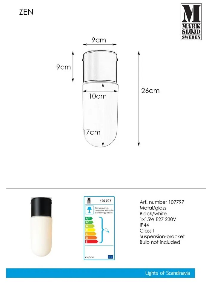 Zen Ceiling Black fekete mennyezeti lámpa - Markslöjd