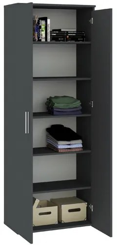 Kétajtós Polcos Szekrény Antracit Színben. KLARA 69 cm.
