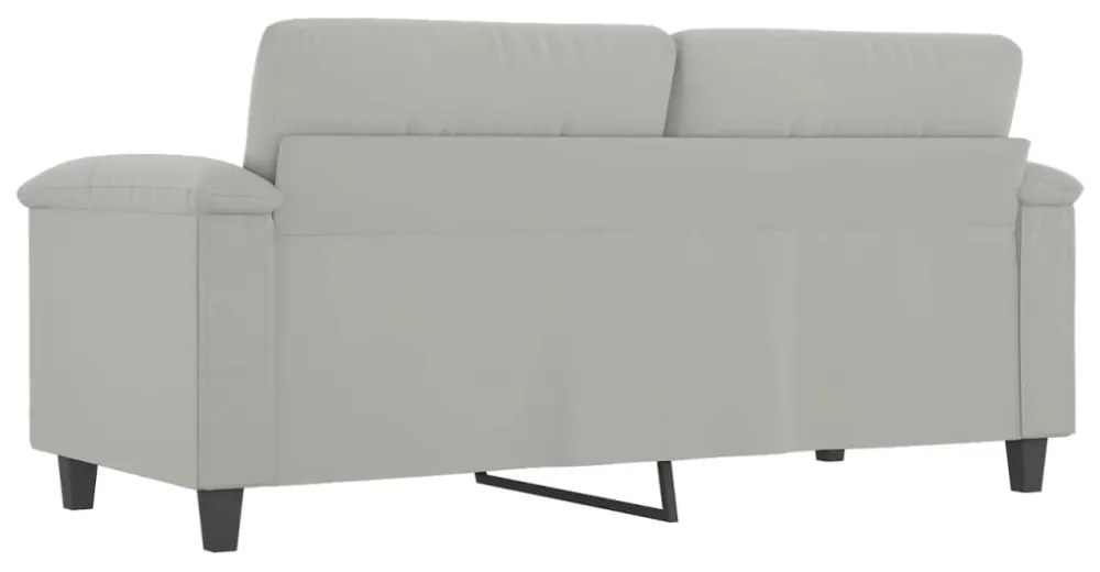 kétszemélyes világosszürke mikroszálas szövetkanapé 140 cm