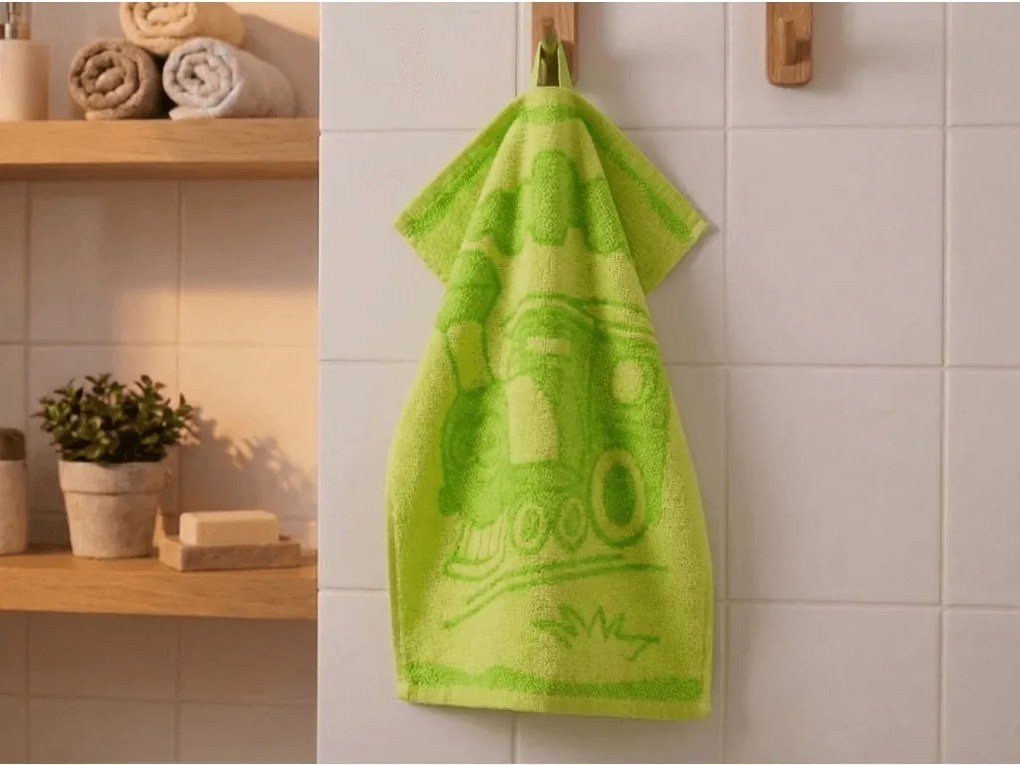 Gyerek törölköző BEBÉ vonat zöld 30x50 cm