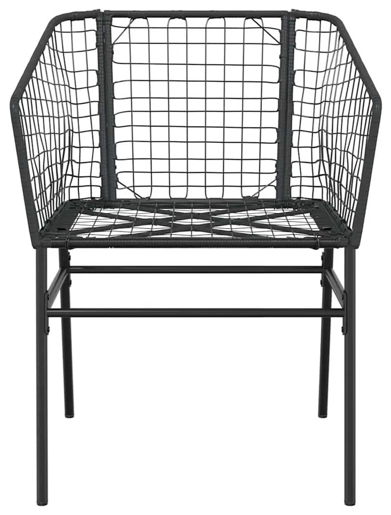 5 részes fekete polyrattan üveg kerti étkezőgarnitúra