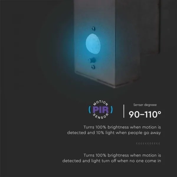 LED kültéri napelemes fali lámpa szenzorral LED/5,5W/3,7V 3000K IP54