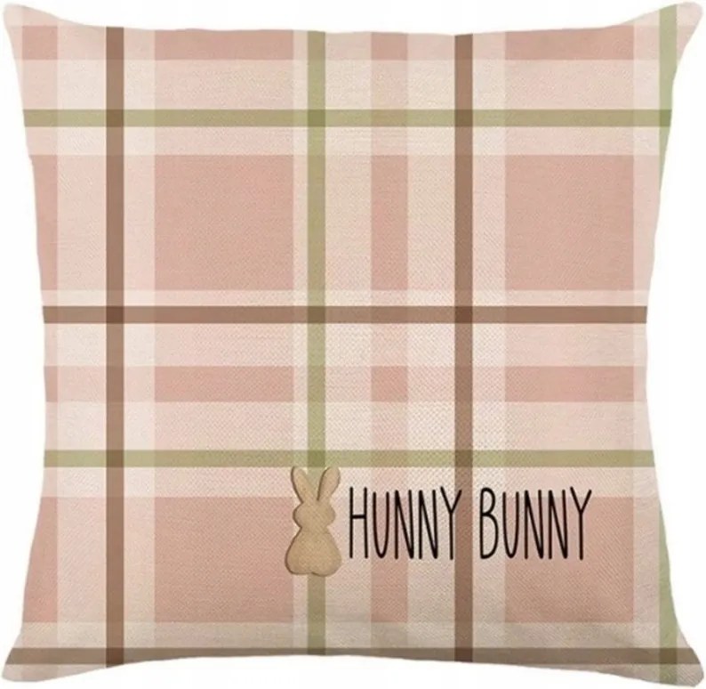 Lenvászon párnahuzat 45 x 45 cm Happy Bunny POD215