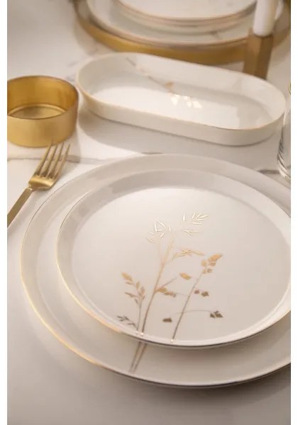 Étkészlet 27 db fehér/arany/porcelán