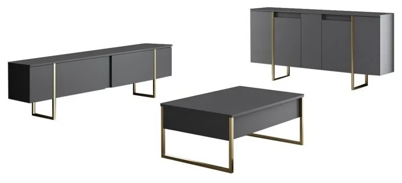 Luxe Anthracite and Gold szekrény